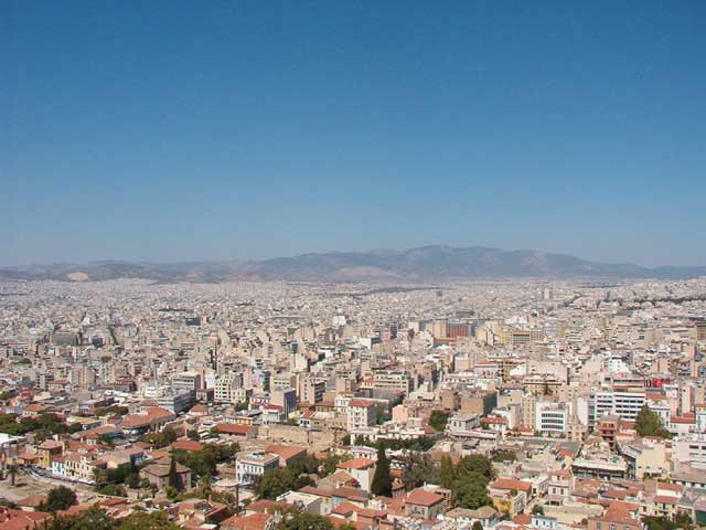 Vistas de Atenas desde la Acrópolis