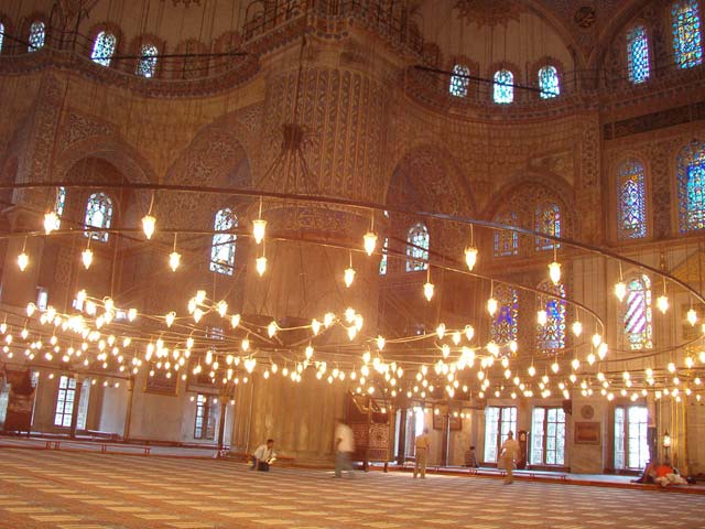 Interior de la Mezquita azul