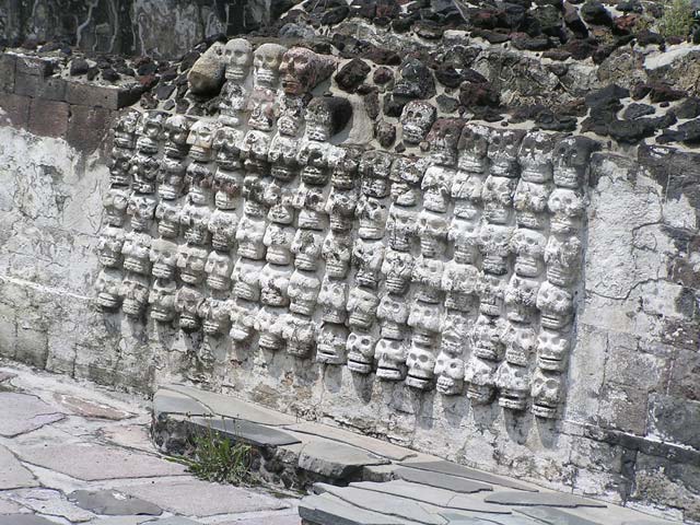Ruinas del templo Mayor. Altar de cráneos humanos