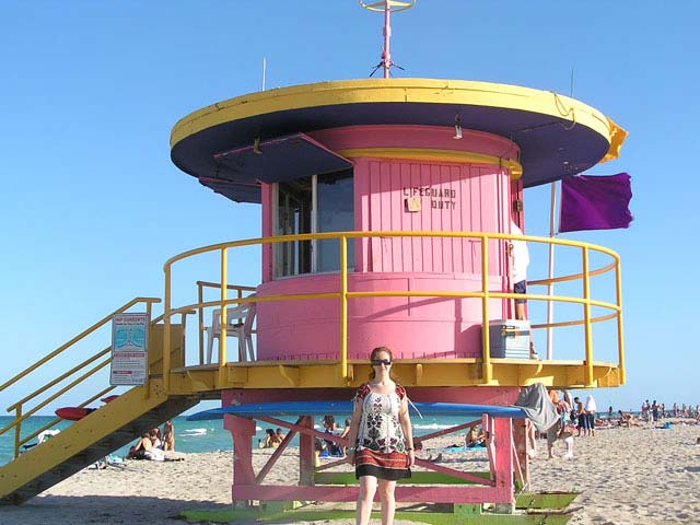 Caseta de vigilante de la playa en Miami Beach