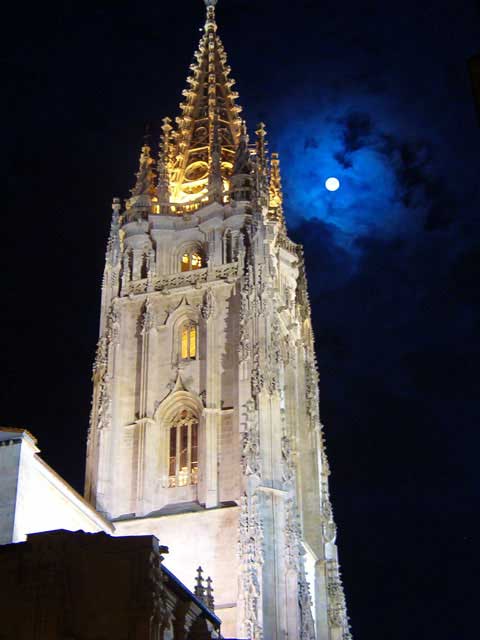 Catedral y luna